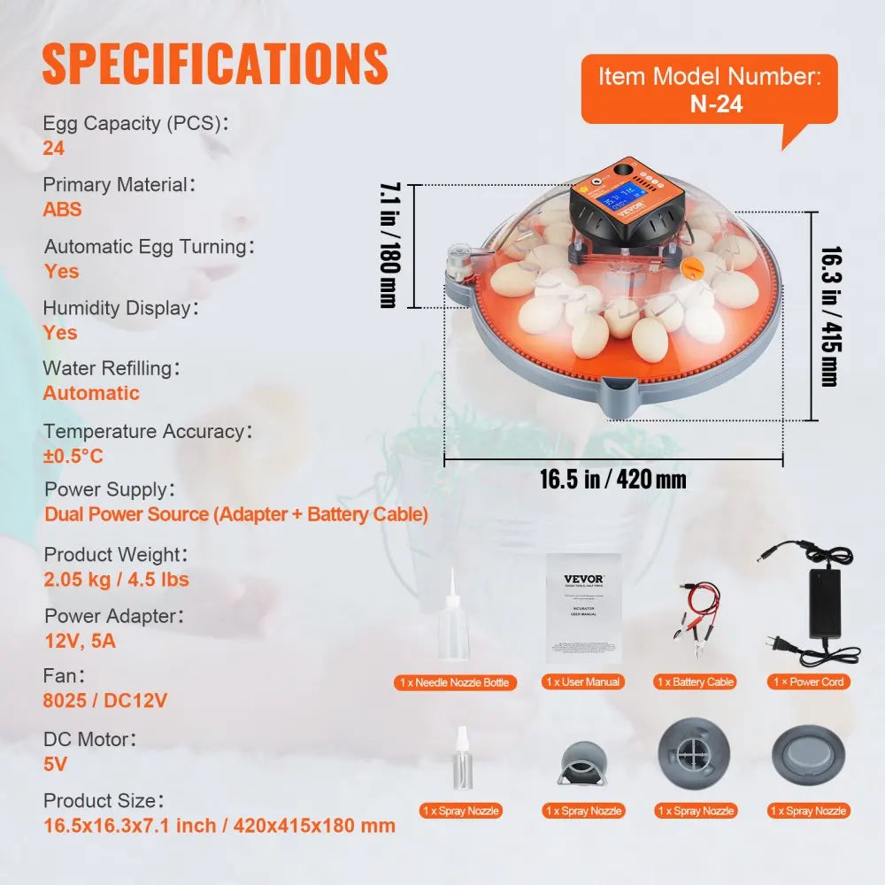 VEVOR Egg Incubator Automatic Egg Turner with Temperature Control