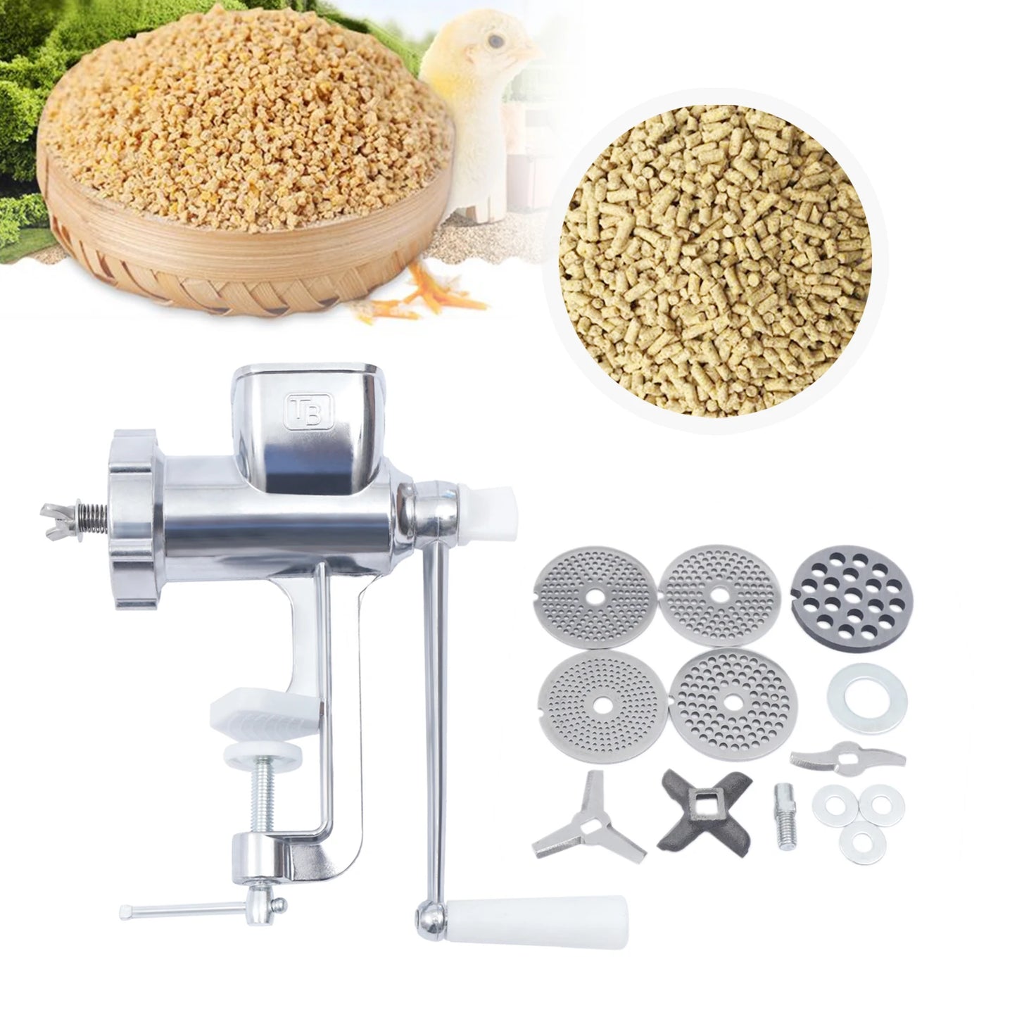 Manual Animal Feed Granulator Household Feed Pellet Machine Pet Feedstuff Maker Food Processing Tool