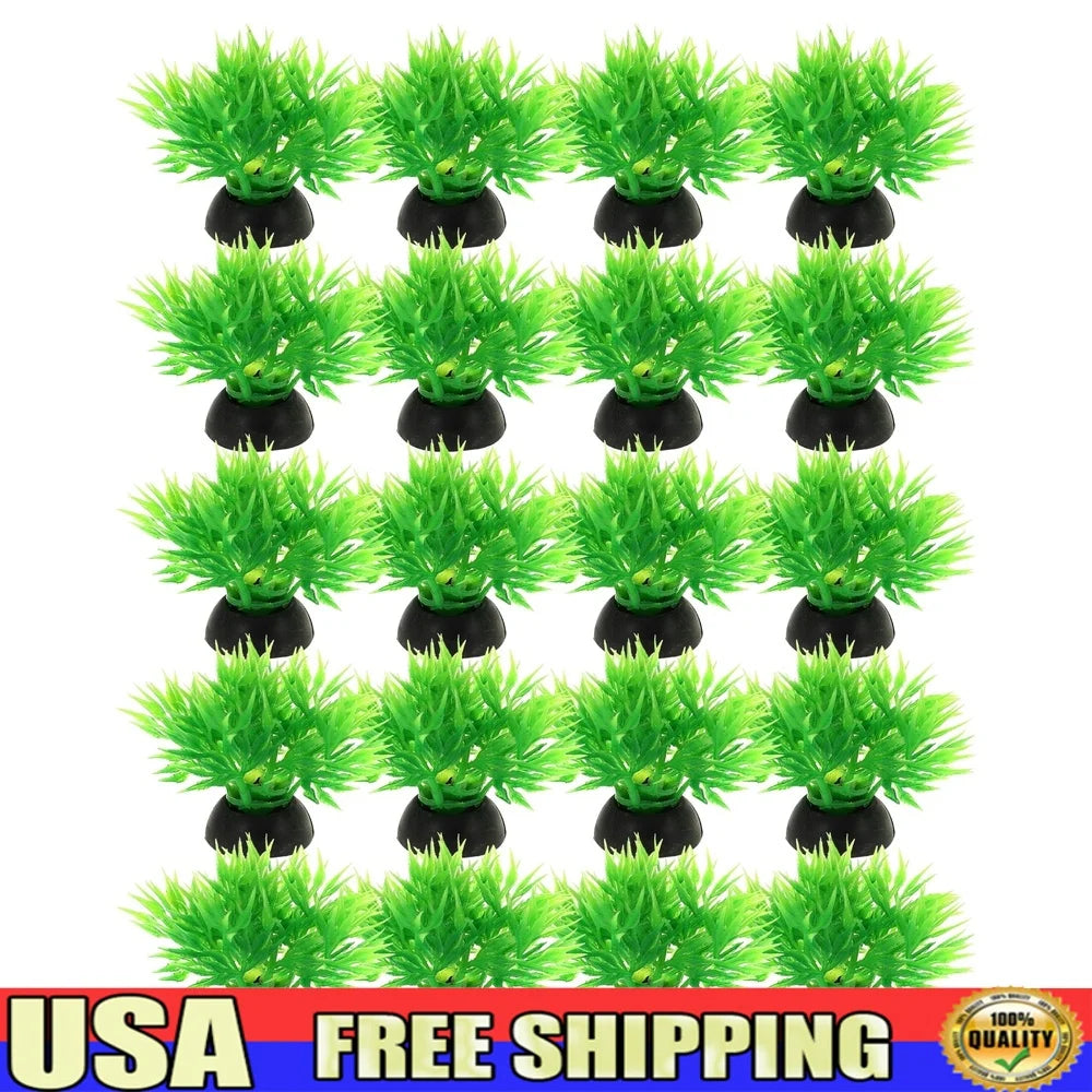 20 Pieces Artificial Aquarium Plants Plastic Fish Tank Decor Easy Maintenance Non Fading Washable Hiding Places