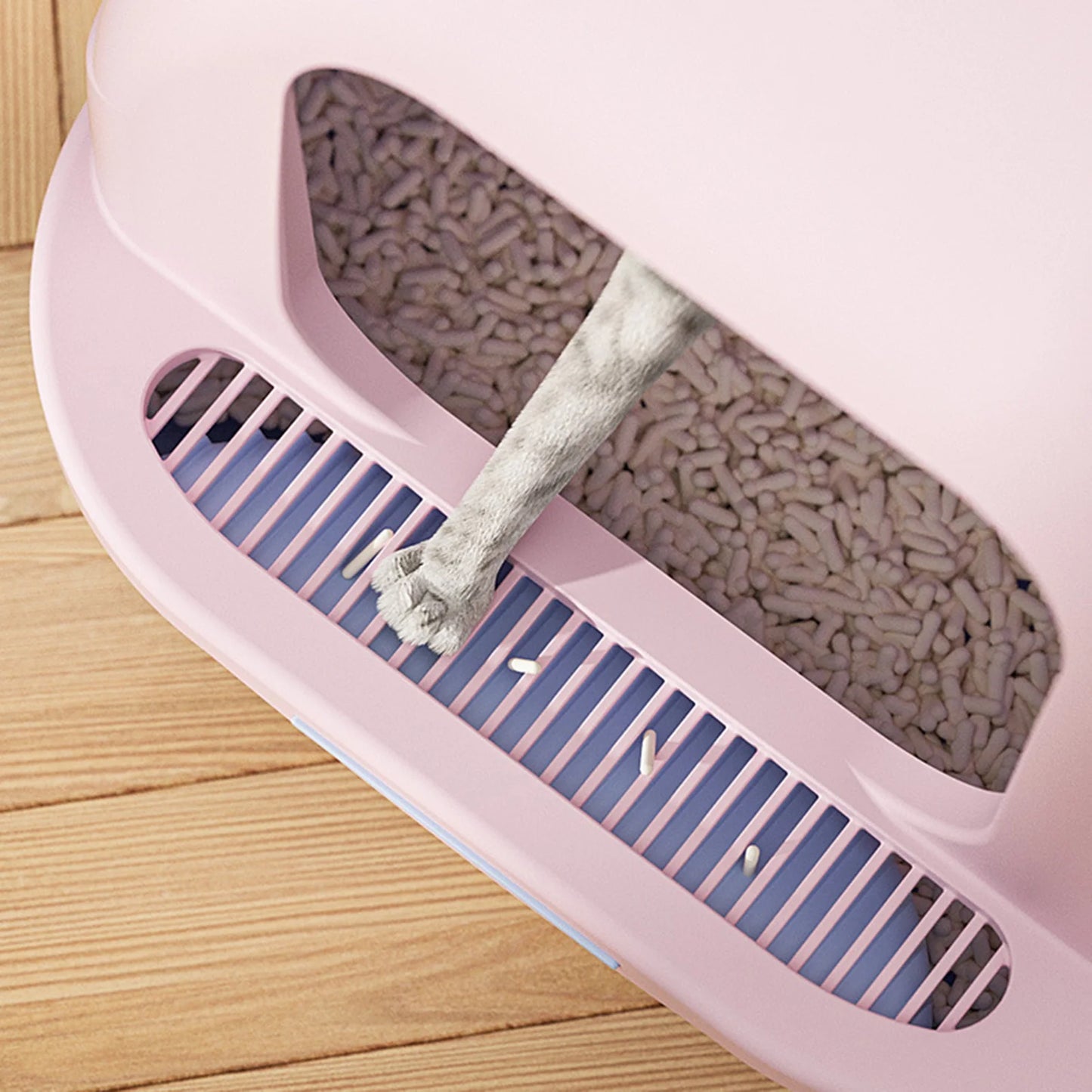 Large Cat Litter Box With Lid Enclosed Toilet Scoop Included