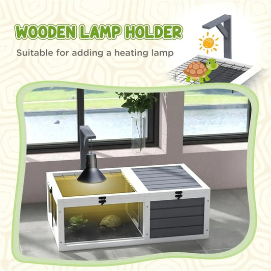 Deluxe Pet House for Tortoises and Small Animals Comfortable Habitat Shelter