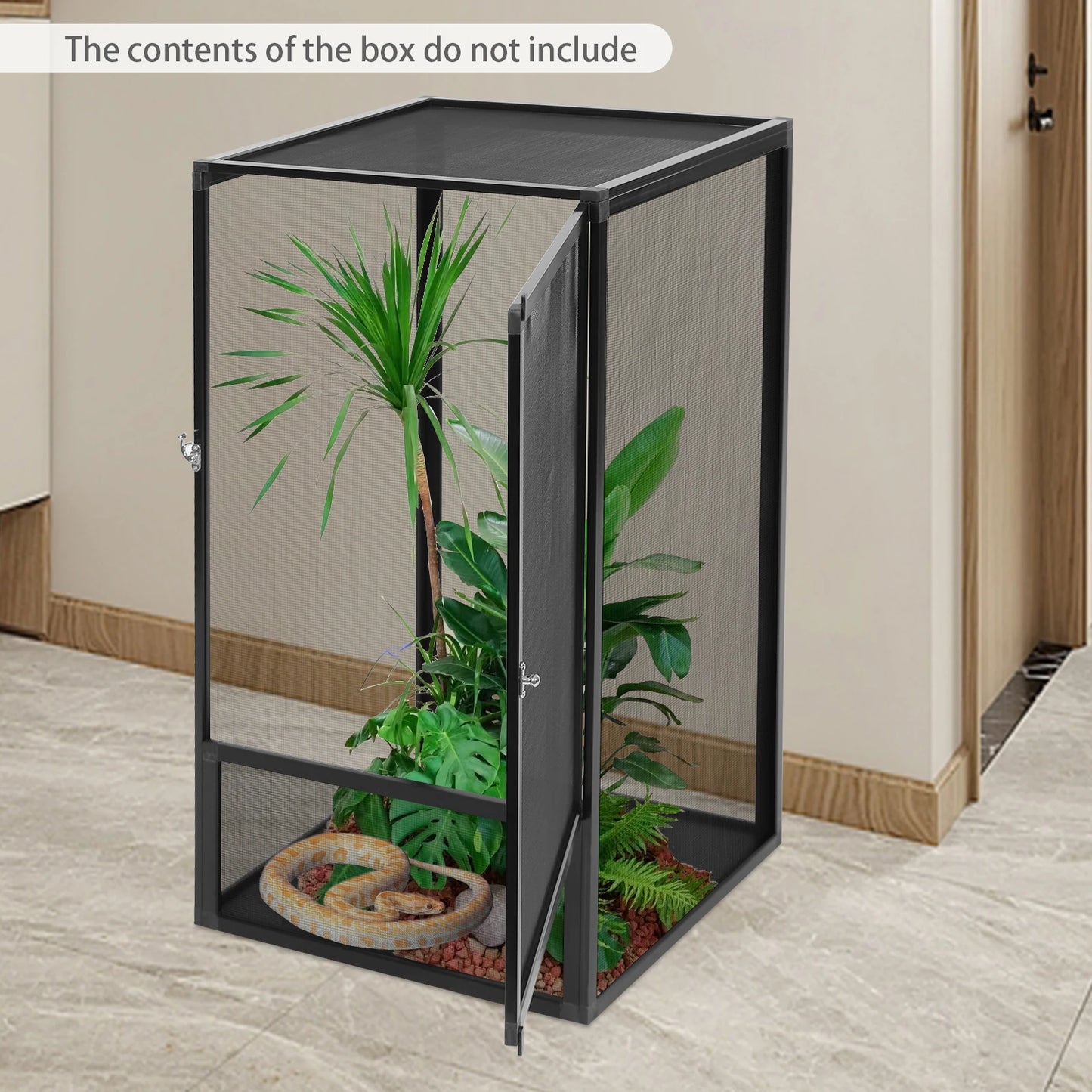 Aluminum Alloy Reptile Feeding Box Terrarium 45x45x80cm