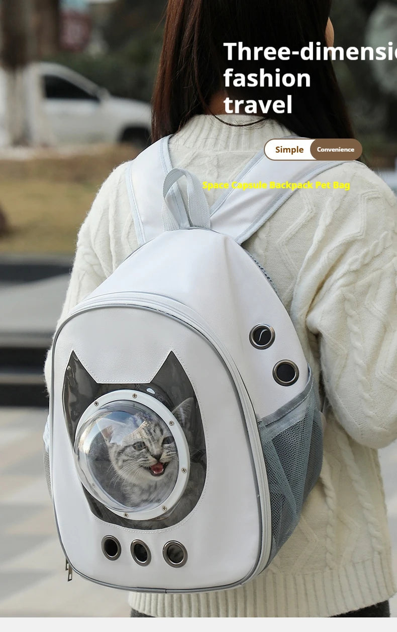 Space Capsule Pet Backpack 360 View Breathable Mesh Carrier