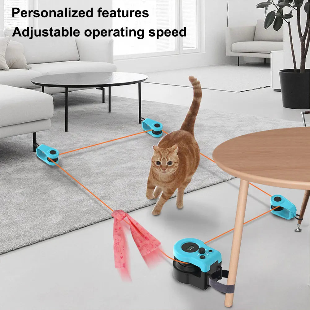 Interactive Cat Toy Chase Run Exercise Mental Stimulation Cat Treadmill Adjustable Speed Kitten Toy