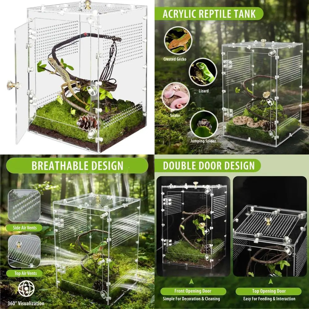 Acrylic Reptile Tank 10 Gallon Enclosure Front Opening Door