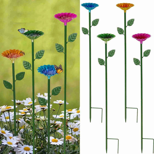 Multicolor Standing Bird Feeder Set Outdoor Squirrel Proof