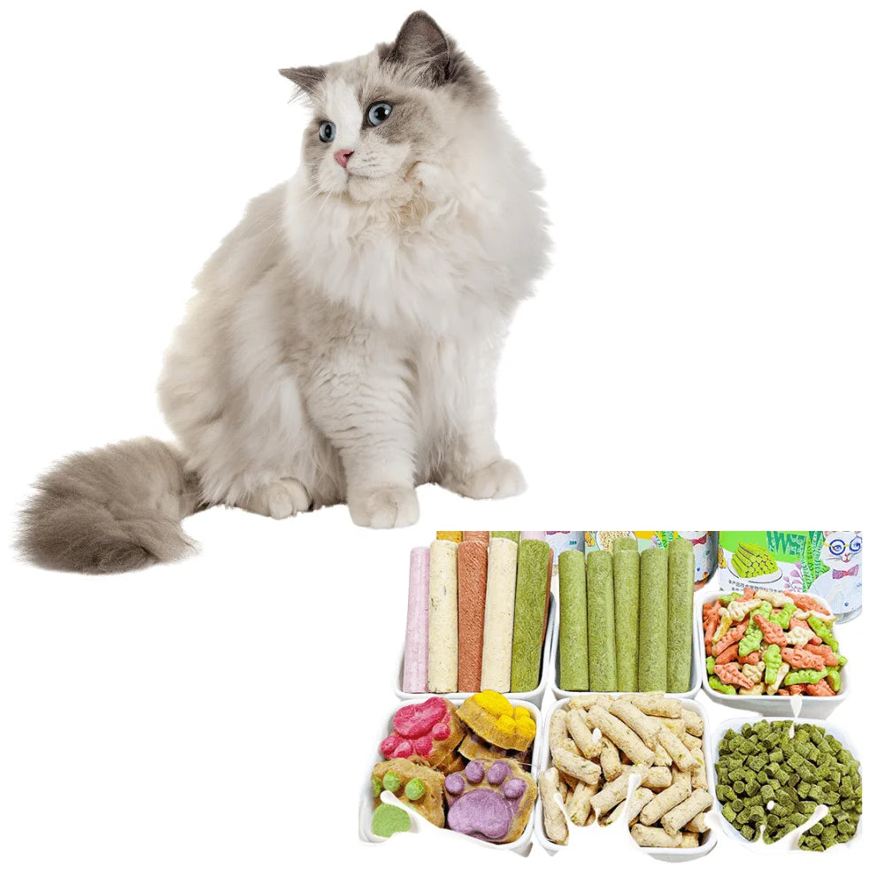 Cat Fish Shape Biscuit Treats for Hairball Support and Teeth Cleaning Chicken Flavor 7.05oz