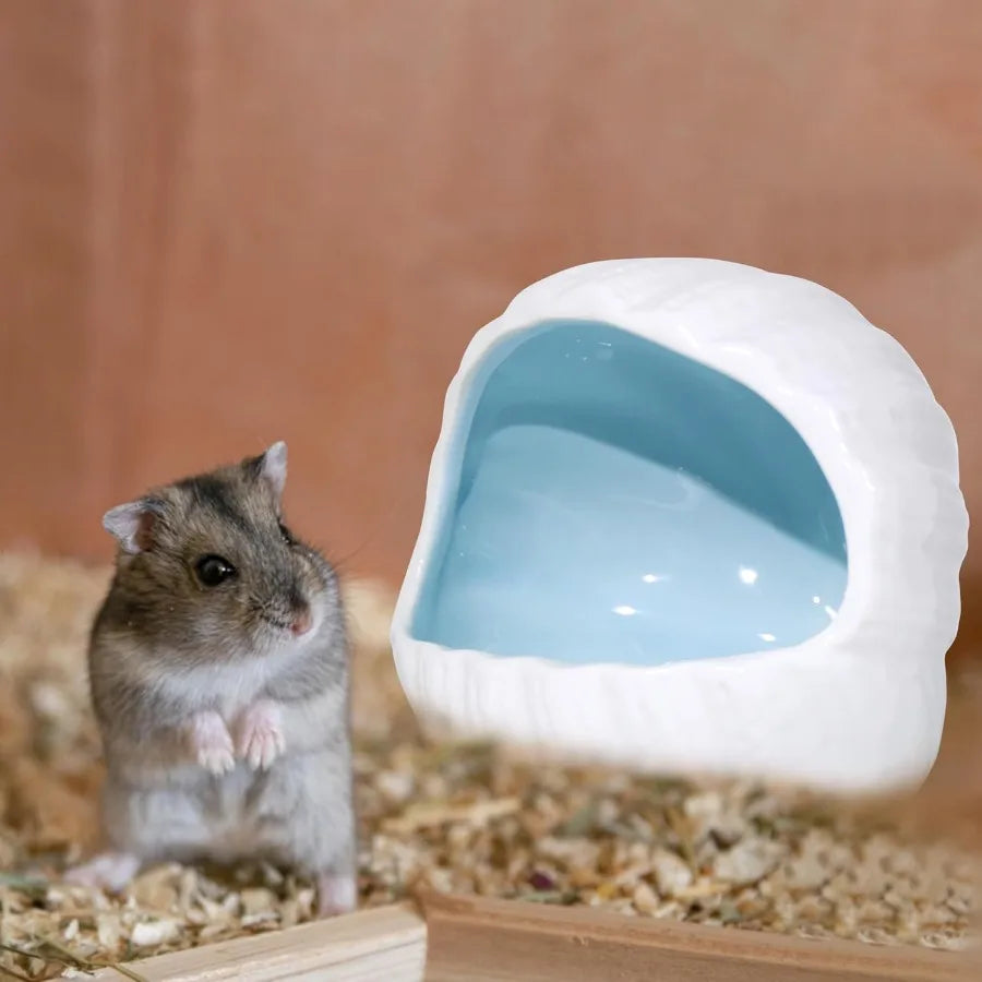 Ceramic Hamster Hideout And Guinea Pig House Sand Bath For Small Pets Durable Cage Accessory For Chewing And Comfort