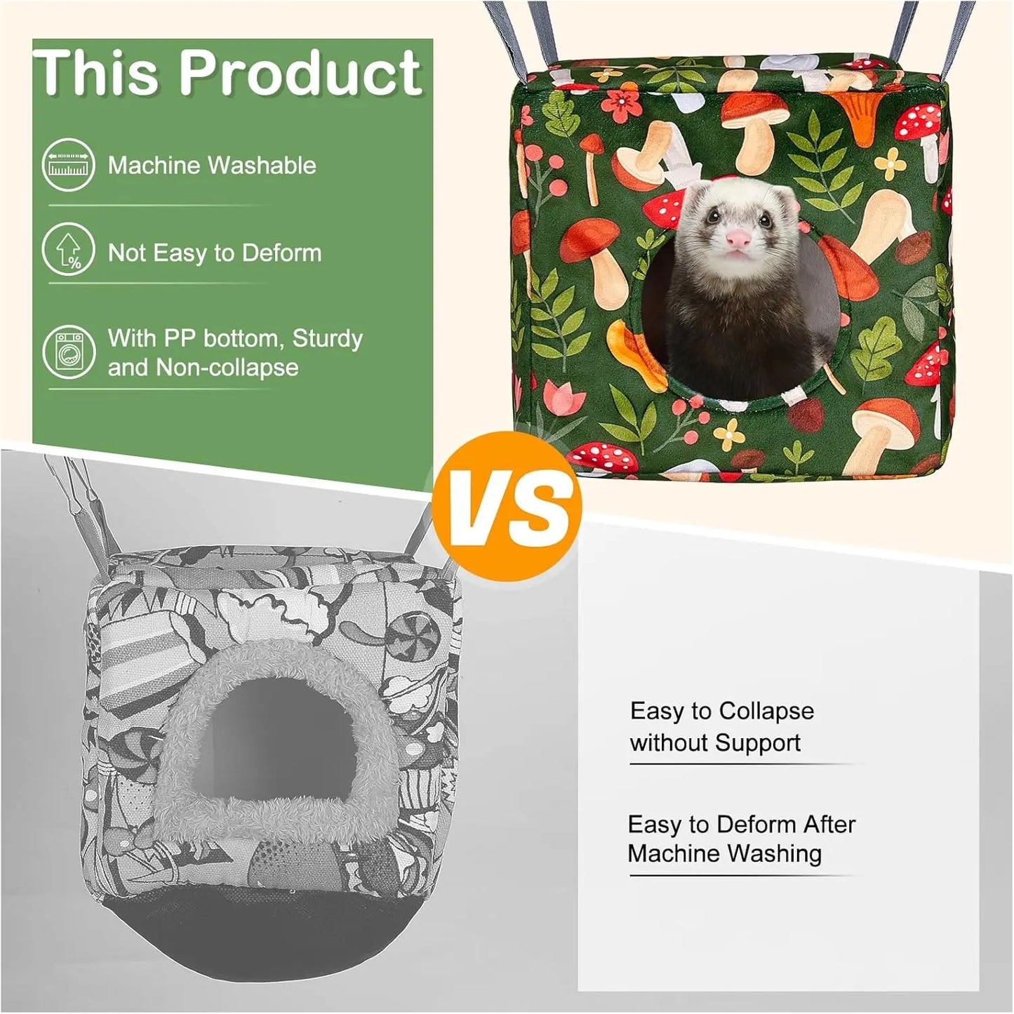 4 Pack Ferret Hammocks Washable Soft Cage Accessories For Rats Guinea Pigs Sugar Gliders And Small Pets