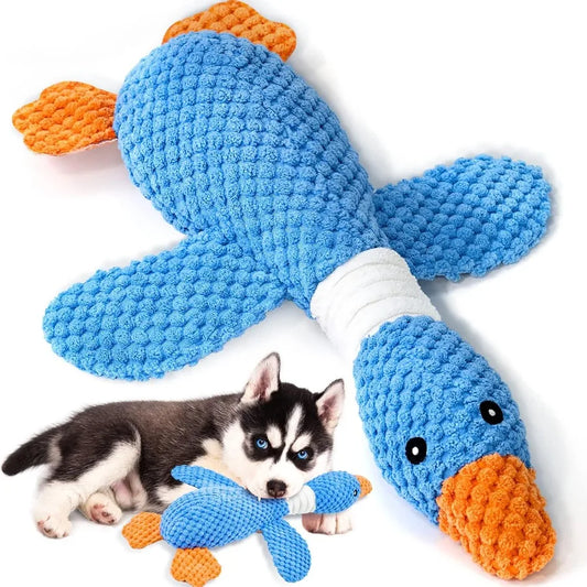 Upgraded Goose Indestructible Dog Toys for Aggressive Chewers Small Medium Large Breed Crinkle Squeaky Plush Dog Puppy Chew Toy