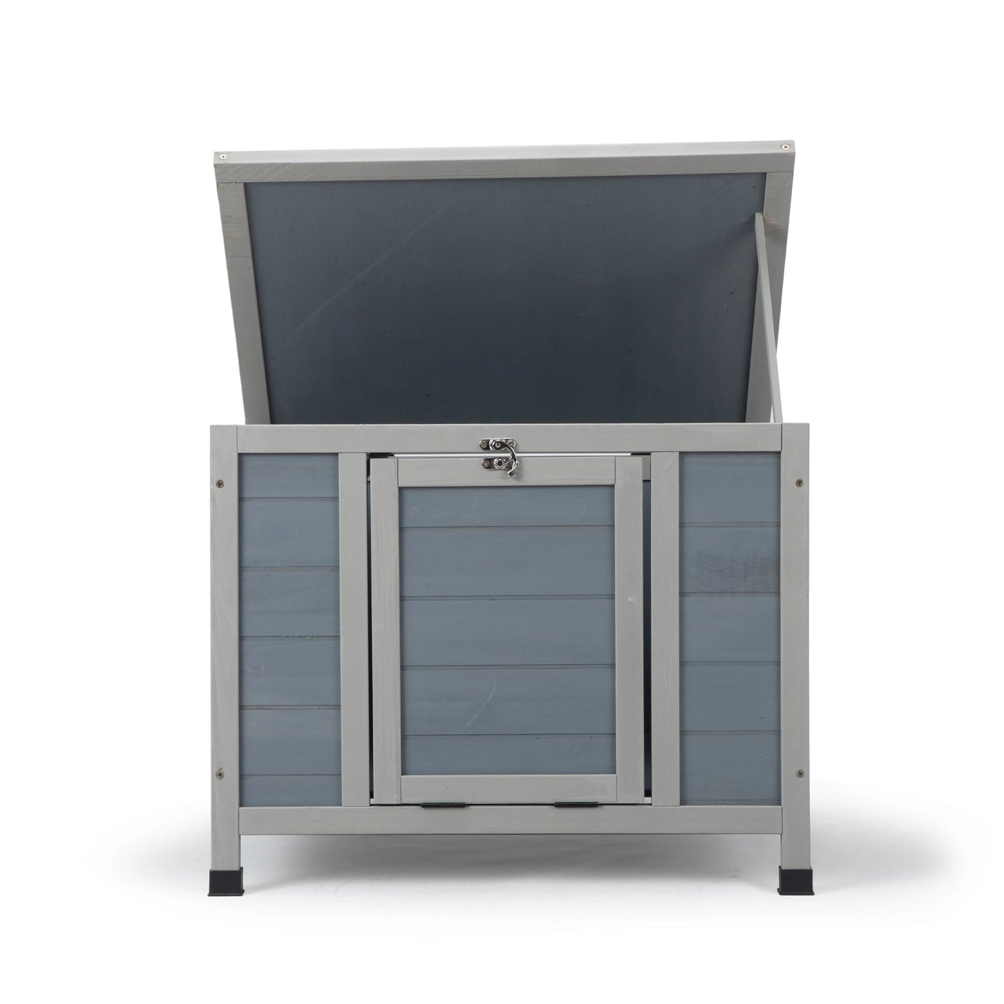Small Wood Rabbit Hutch Bunny Cage Habitat with Weatherproof Openable Top Door Ramp for Guinea Pigs