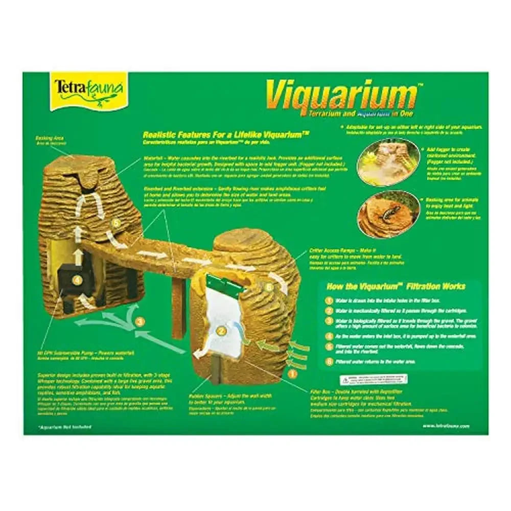 Fauna Viqaquarium All In One Terrarium Aquarium Ideal For Aquatic Reptiles Amphibians With Cascading Waterfall Basking Areas Easy Climb