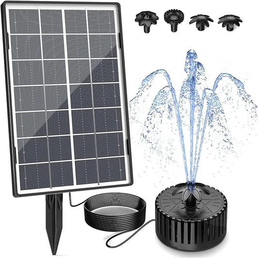 3.5W Solar Fountain Pump Outdoor Solar Fountain with Upgraded Glass Solar Panel and Nozzle Solar Fountain Pump for Bird Baths