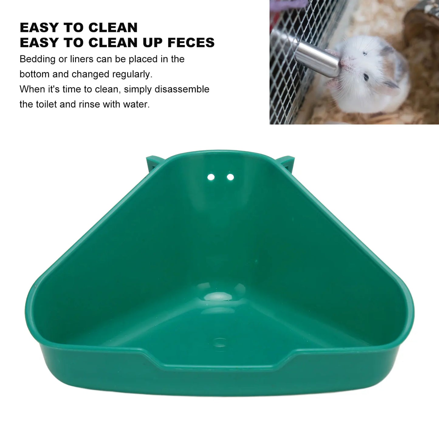 Small Animal Corner Litter Box Reinforced Fanshaped Easy to Clean Prevent Splash for Rabbits Chinchillas