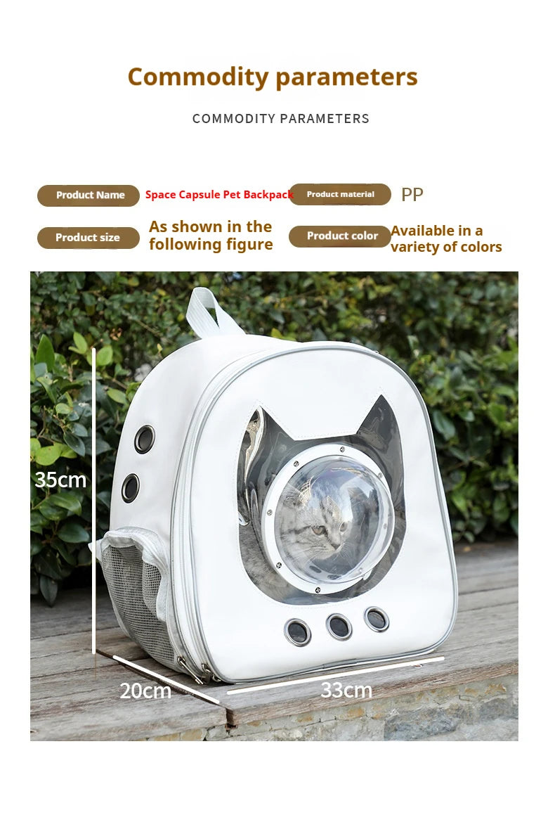 Space Capsule Pet Backpack 360 View Breathable Mesh Carrier