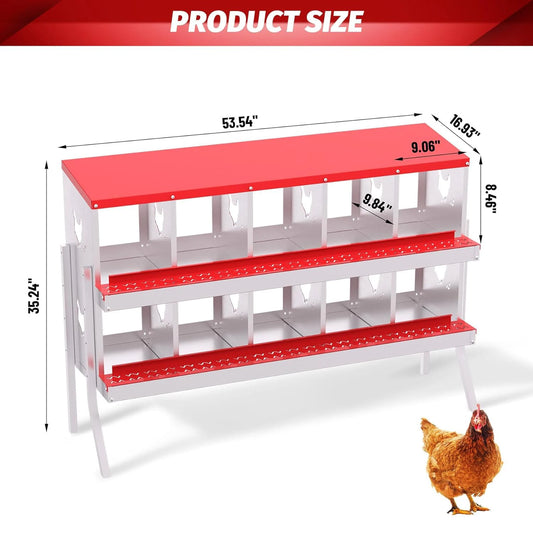 6 8 10 Grids Chicken Nesting Box Roll Away Egg Collection