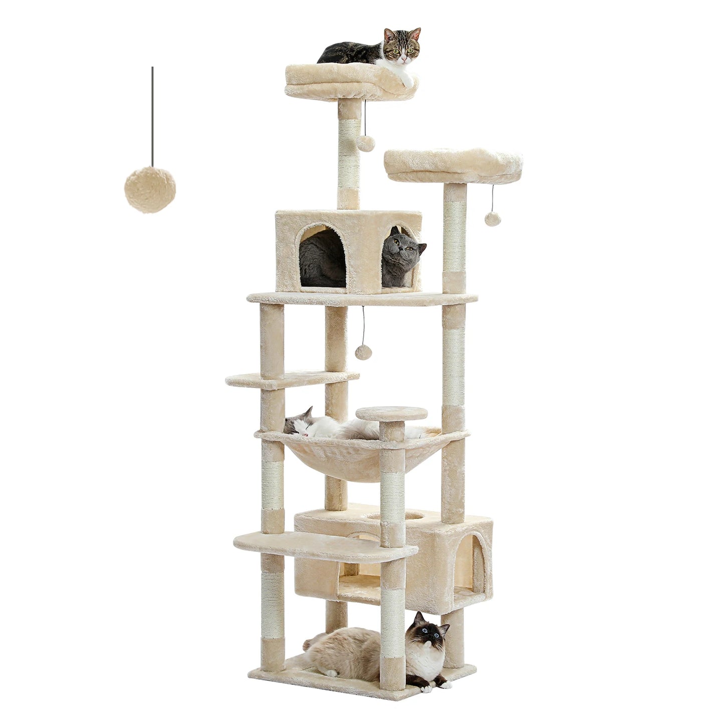 184cm Large Cat Tree For Indoor Cats With Scratching Posts