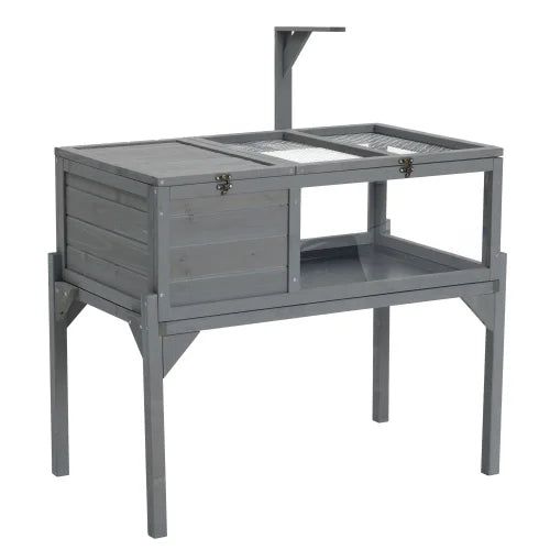 Indoor Outdoor Turtle Habitat With Detachable Legs Wooden Small Animal And Reptile Enclosure