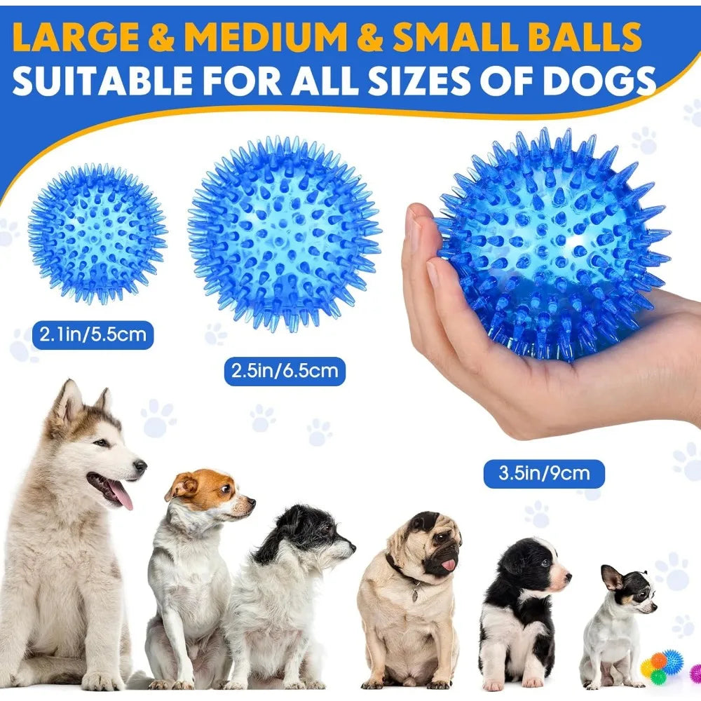 50 Pcs Squeaky Spiky Dog Balls Bulk For Aggressive Chewers