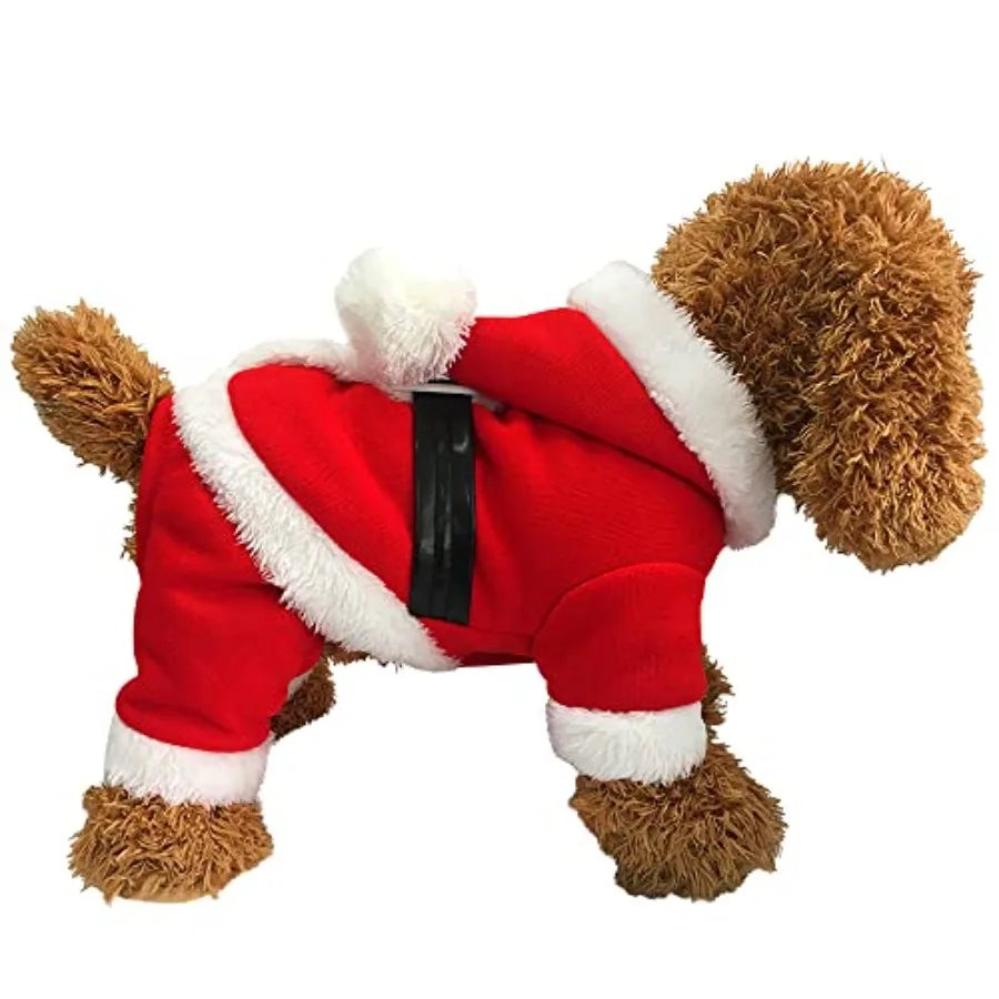 Pet Santa Claus Costume For Small Dogs Puppy Kitty Christmas Coat Hoodie