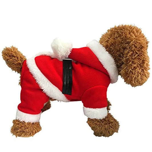 Pet Santa Claus Costume For Small Dogs Puppy Kitty Christmas Coat Hoodie