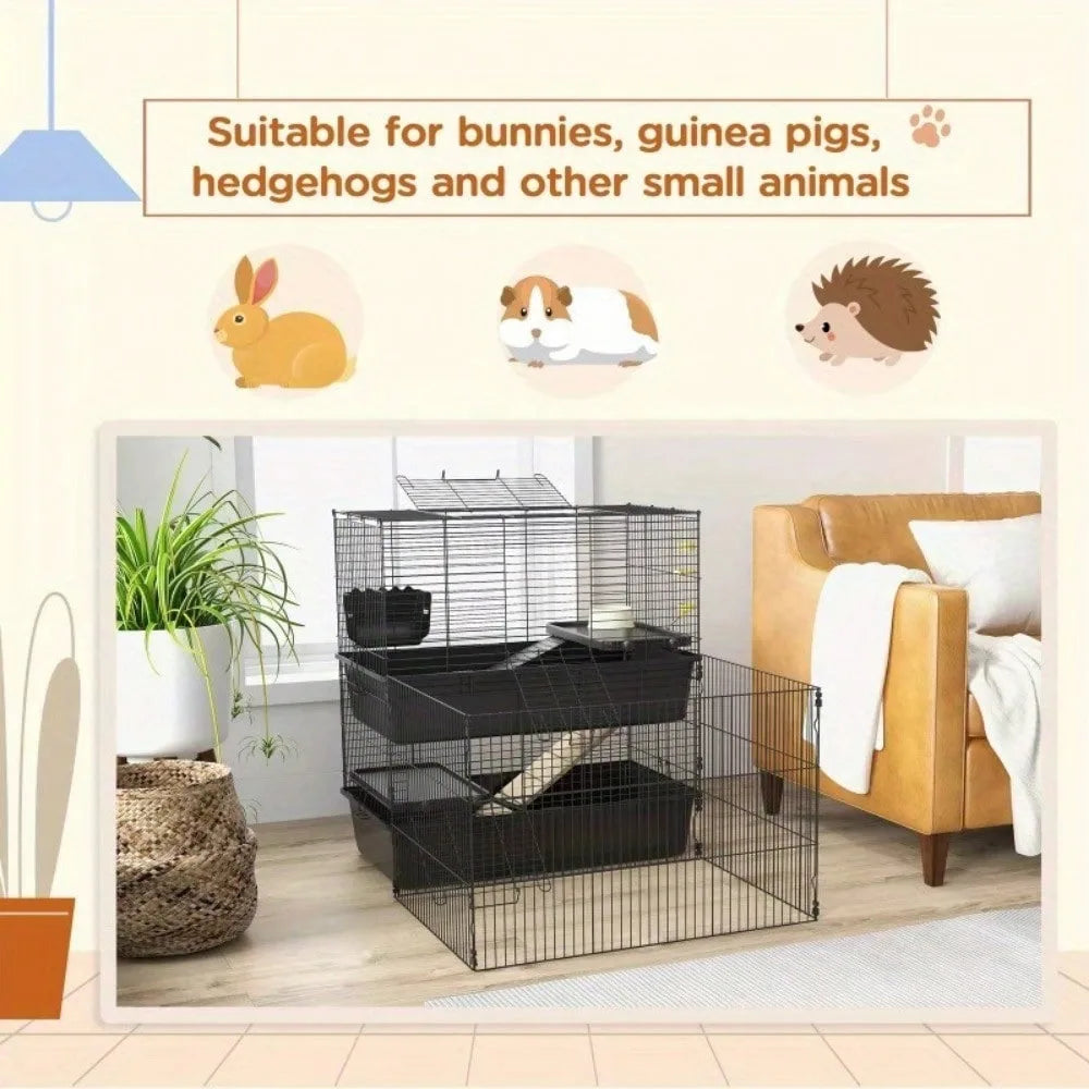 Small Animal Cage With Playpen For Guinea Pigs And Rabbits