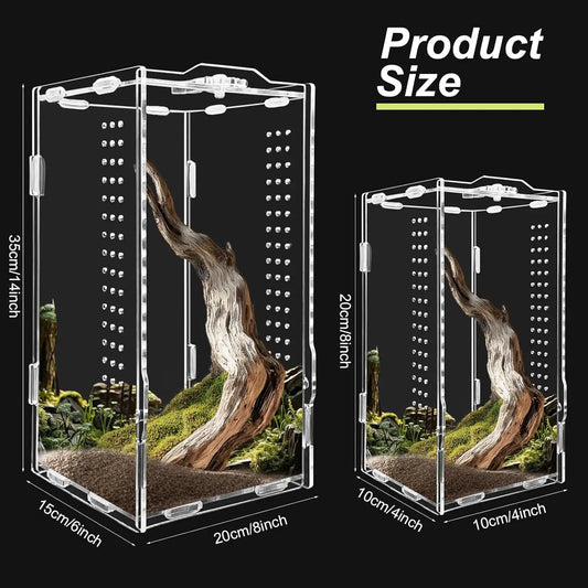 Acrylic Reptile Terrarium Habitat Bearded Dragon Enclosure
