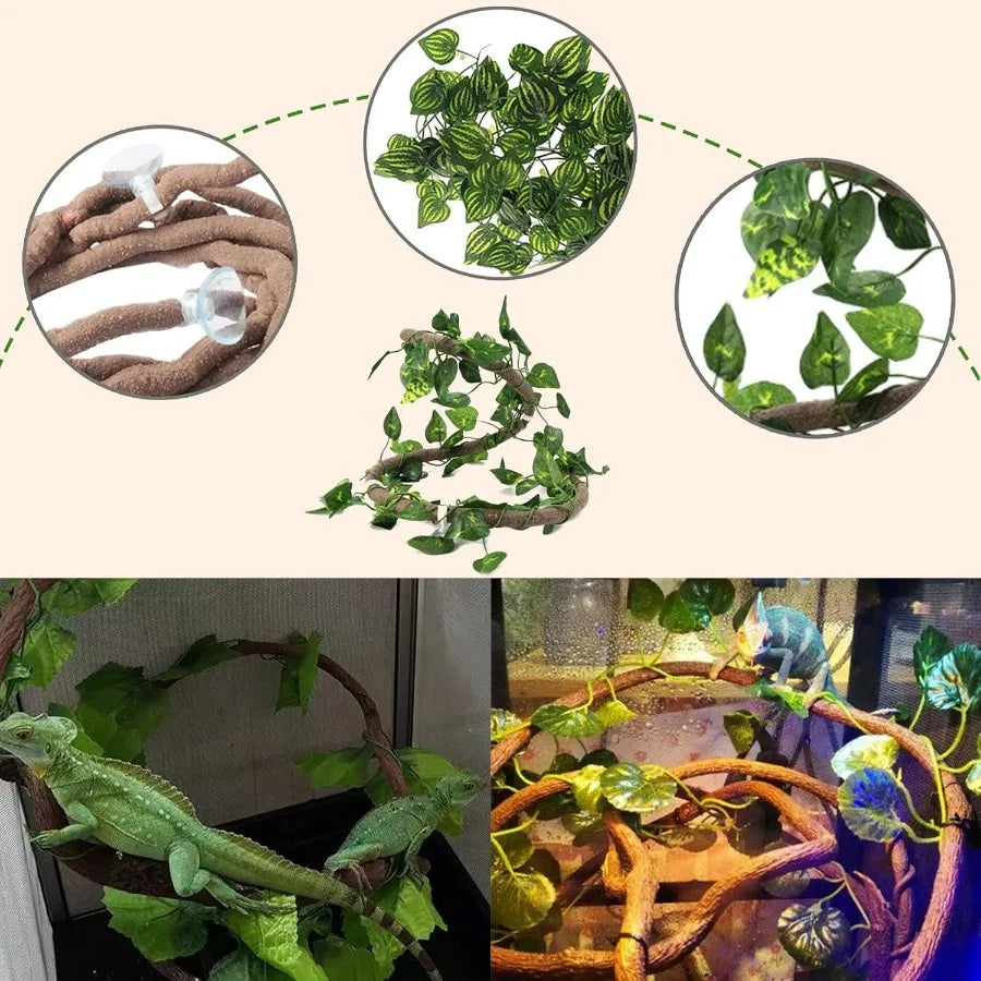 Reptile Resin Castle Decoration For Bearded Dragon Habitat Crested Gecko Vine