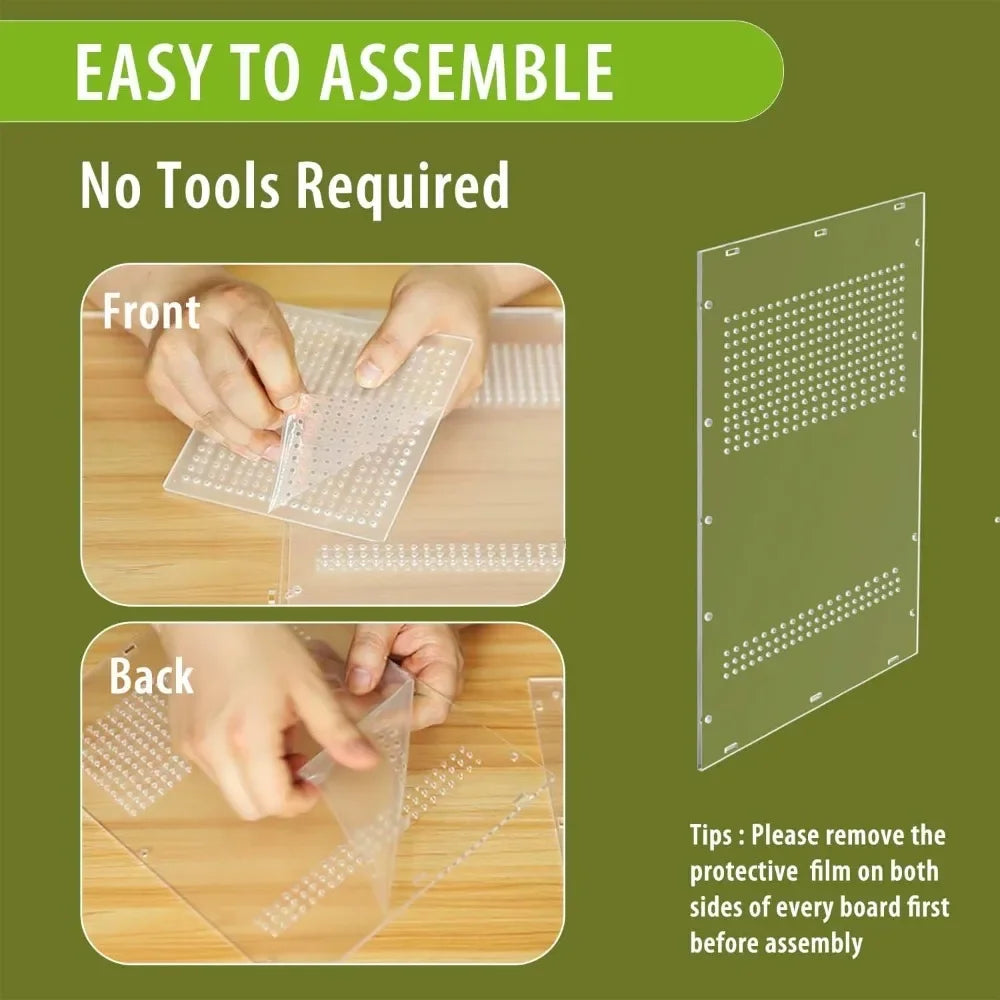 Acrylic Reptile Tank 10 Gallon Enclosure Front Opening Door