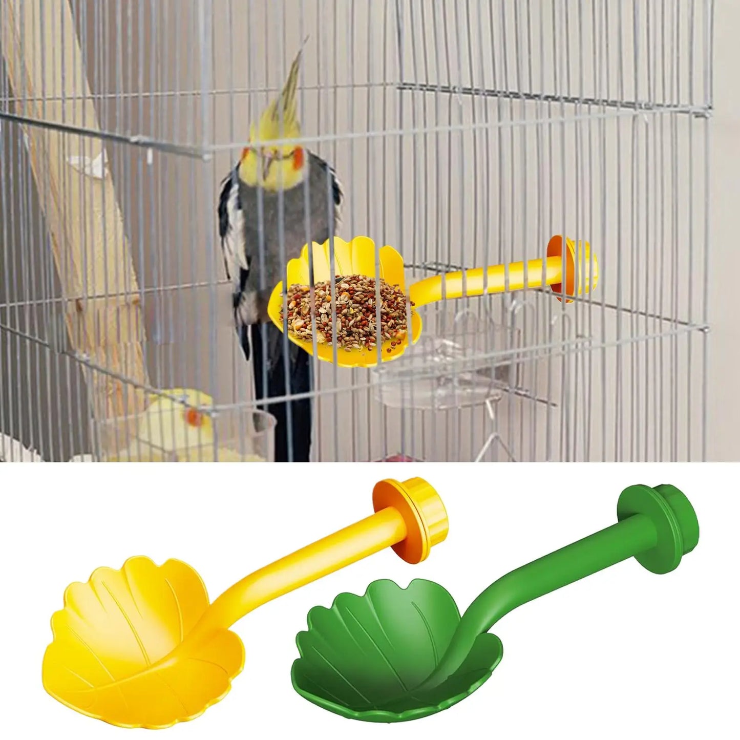 Parrot Stand Perch Feeder Leaf Shaped Tray Cage Perch Interactive Play Gym
