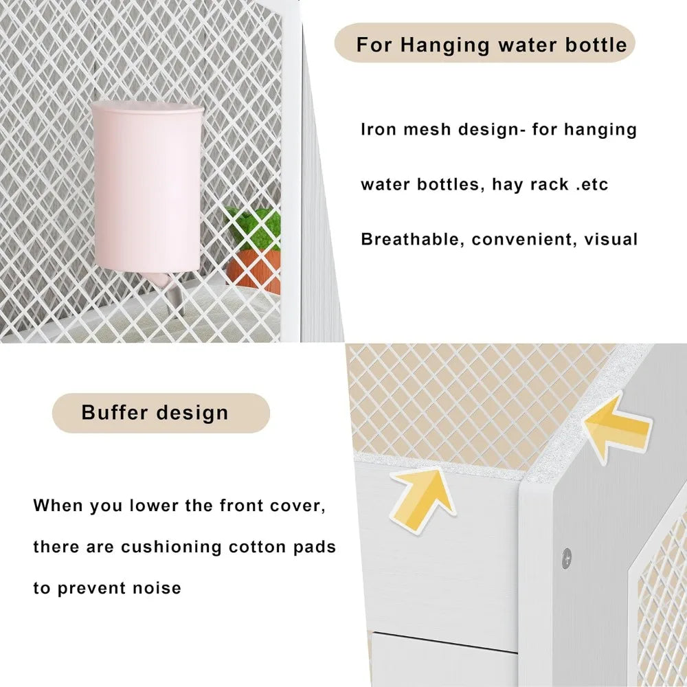 Hamster Cage, Small Animal Cages with Storage Cabinet, Visual and Ventilated Large Habitats Hamster House for Rat, Guinea Pig