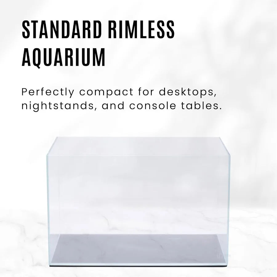 Ultra Clear Rimless Aquatic Display Tank With 45 Degree Mitered Edges 9.3 Gallon Capacity 35.2L 5mm Low Iron Glass