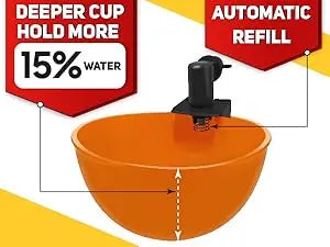 5-Gallon/44 Pounds Automatic Chicken Feeder & Waterer Set(2 Buckets), Chicken Feeder Port & Water Cup No Waste, Rain Proof