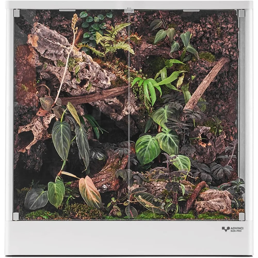 24x18x24 45 Gallon Reptile Glass Terrarium With Knock Down Design Dual Locking Security Mesh Durable Aluminum Frame