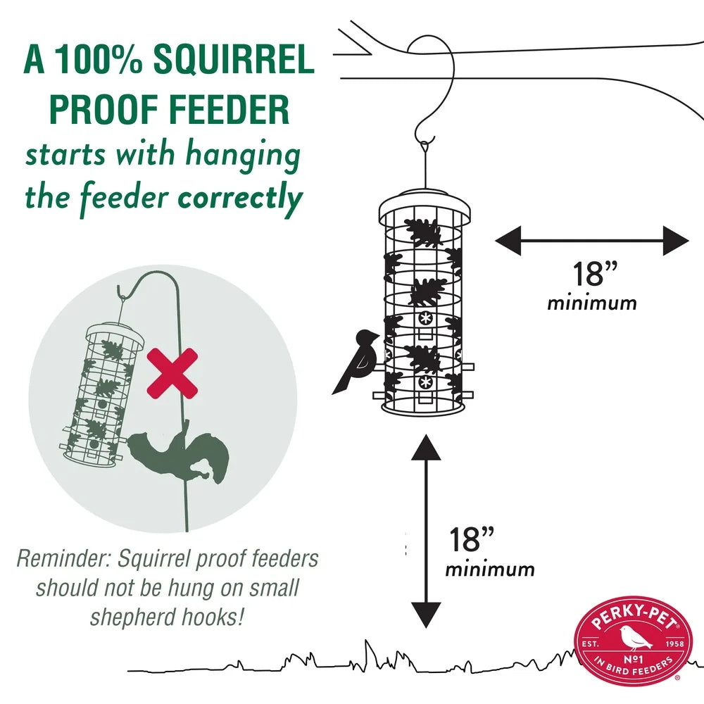 Squirrel Proof Wild Bird Feeder With Weight Activated Seed Shield And Six Feeding Stations Durable Metal Construction