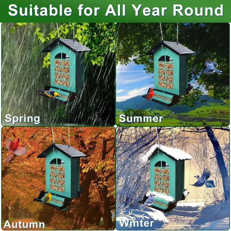 Squirrel Proof Bird Feeder for Outside Large Capacity Seed