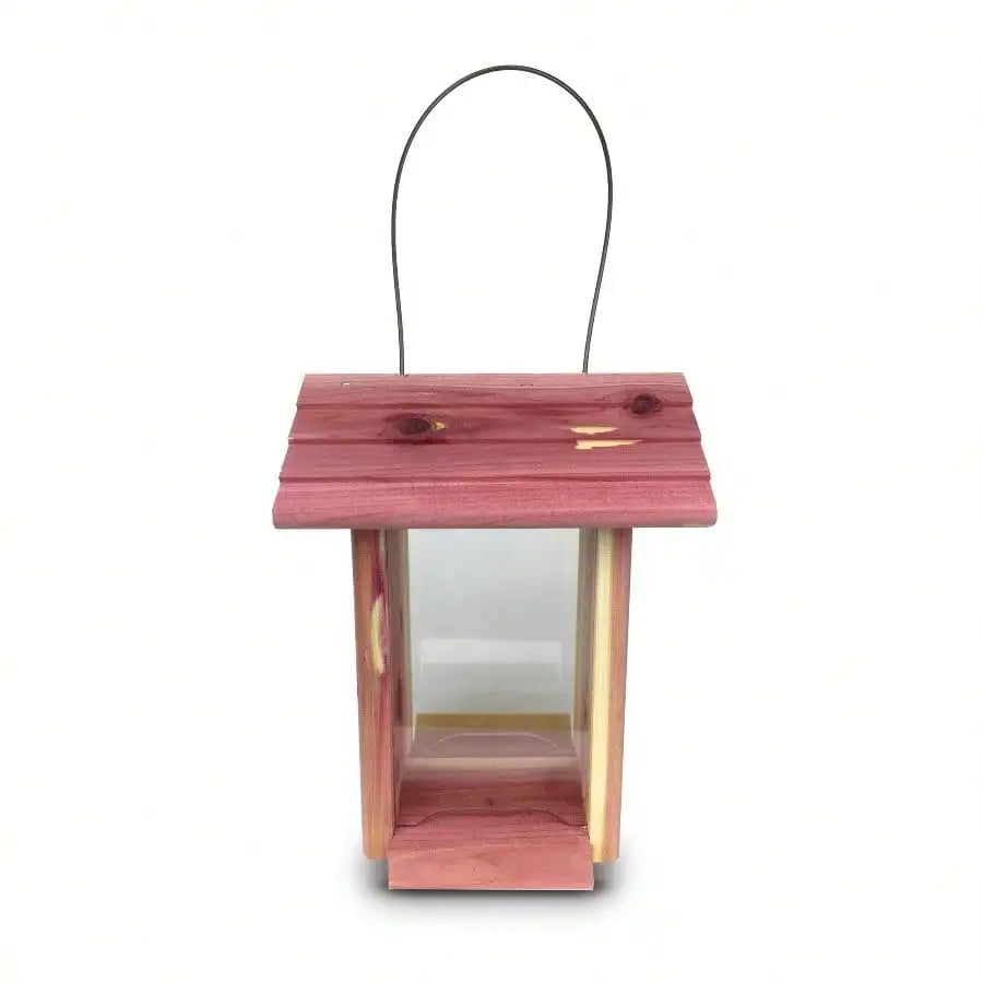 4 Pack Red Cedar Dinette Hopper Bird Feeder 1.25 Lb Seed Capacity Outdoor