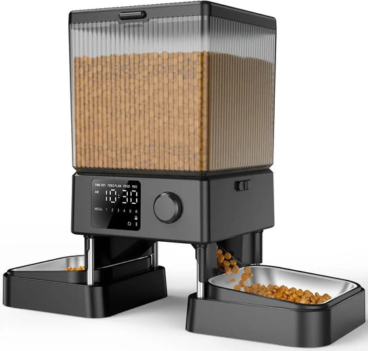 oneisall Automatic Cat Feeder for 2 Cats, 20 Cups/5L Automatic Cat Food Dispenser for Small Pets Indoor, Timed Cat Feeder