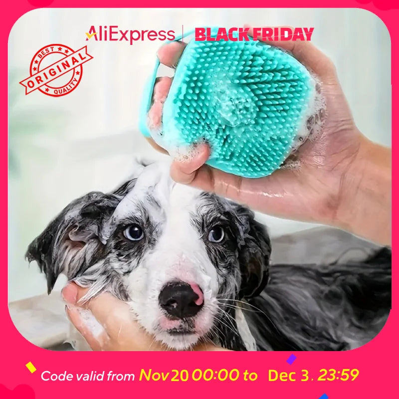 Pet Bathing Brush 2 Pack Silicone Massage Mitts For Dogs And Cats