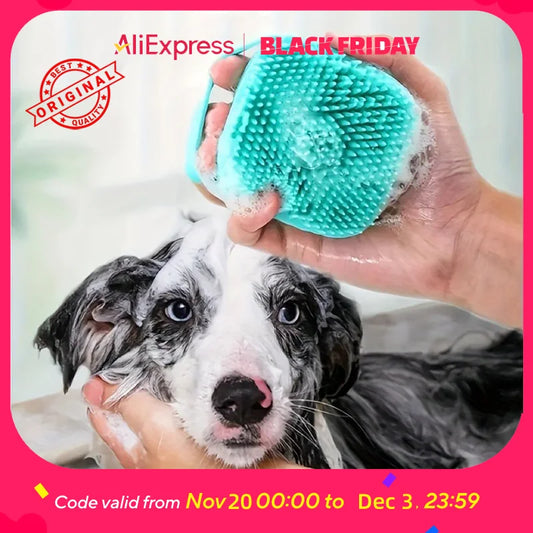 Pet Bathing Brush 2 Pack Silicone Massage Mitts For Dogs And Cats