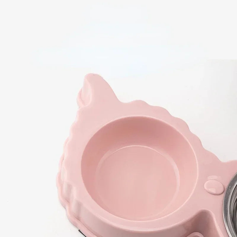 Pet Cute Plastic Food and Water Bowls for Cats and Dogs Rounded Feeder and Drinker Home Pet Supplies