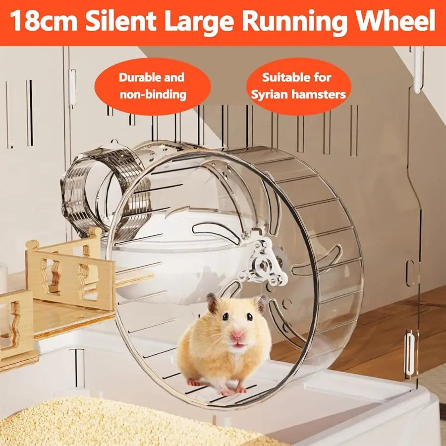 Large Hamster Cage 17x11x13 Inch Acrylic Habitat - Multi-Le el Enclosure for Dwarf/Syrian Hamsters, Mice & Gerbils ( entilated D