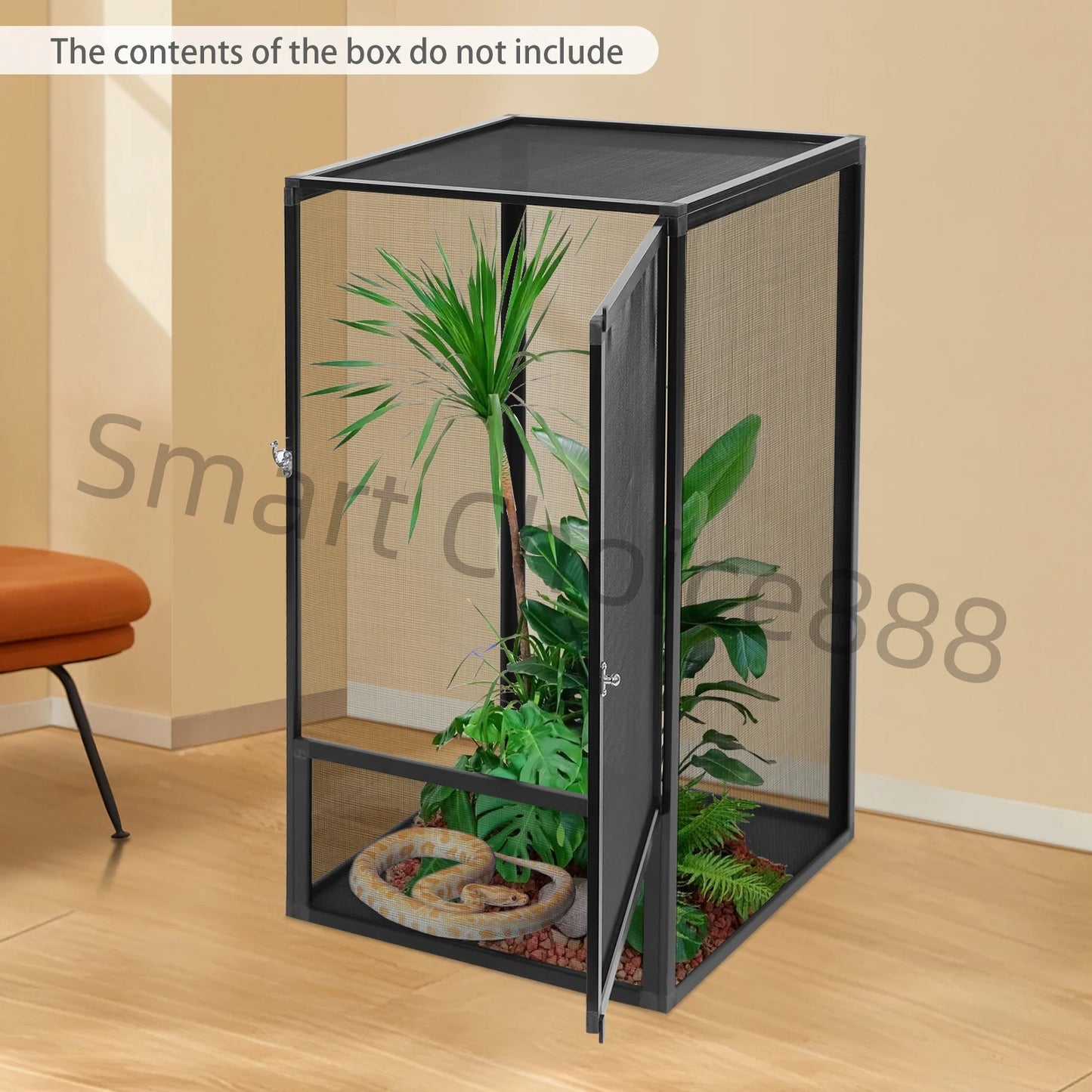 Reptile Vivarium Screen Cage Enclosure for Snakes Turtles and Climbing Pets