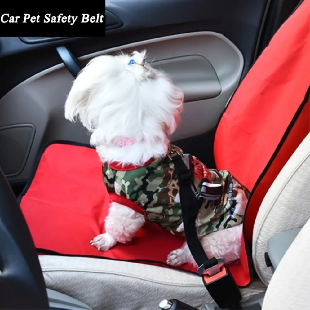 Pet Car Safety Harness Adjustable Dog Seat Belt for Small to Large Breeds Nylon Material