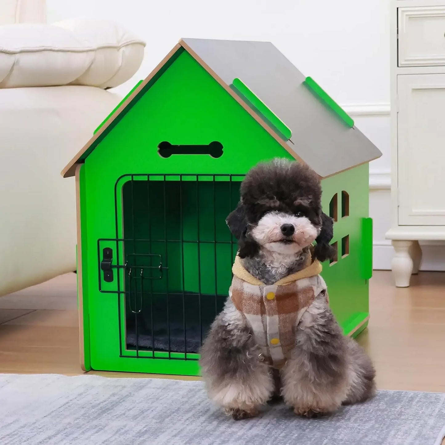 Dog House Indoor for Small Dogs or Cats Cozy Wooden Design Small Indoor Bed House