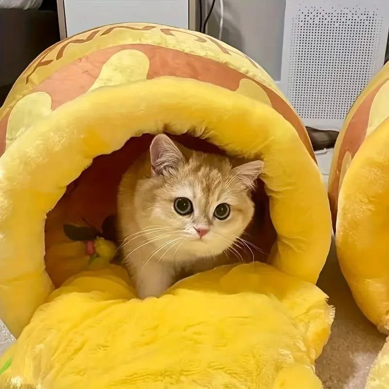 Honey Pot Shaped Cat Sofa Bed Nest Plush for Small Cats