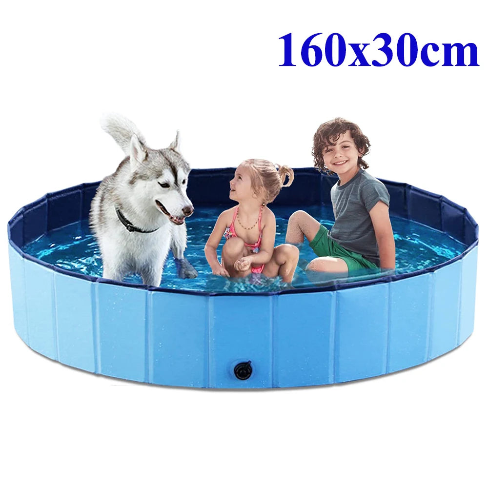 Dog Swimming Pool & Pool Cover Portable Plastic Pool for Large Dogs
