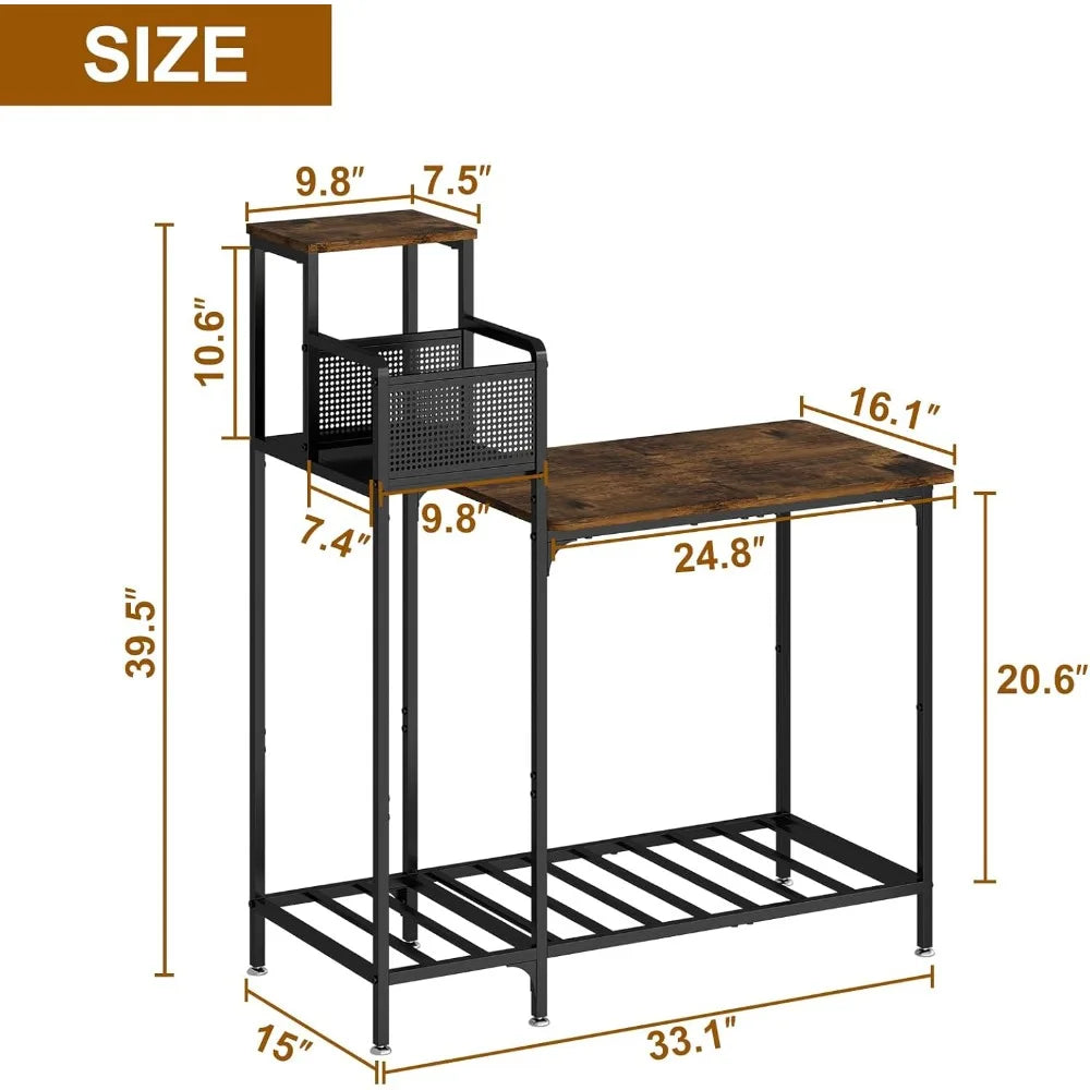 10-20 Gallon Aquarium Stand With Cabinet Storage Black Metal Frame 330 Lbs