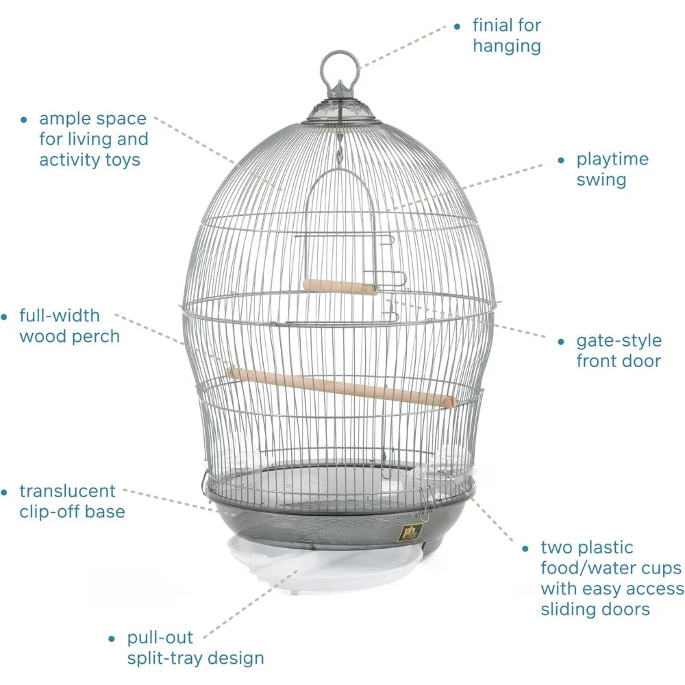 Prevue Sonata Round Metal Bird Cage for Small Birds Tabletop
