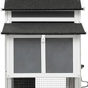 Henhouse 71” Movable Chicken Coop with Wheels for 4-6 Chickens Outdoor Coop with Run and Nesting Box Wooden Duck House